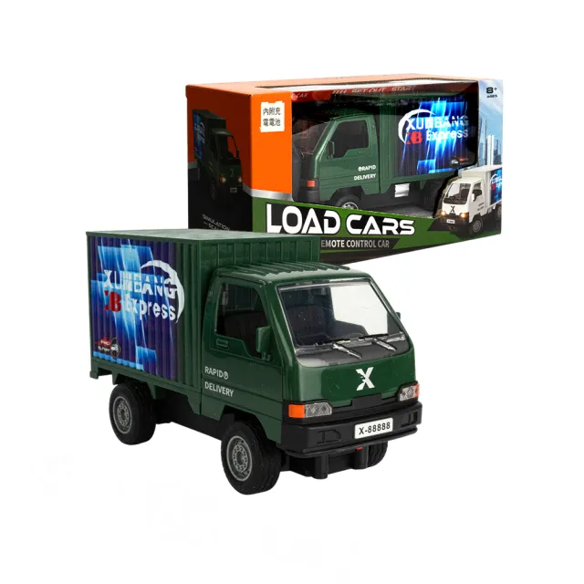 【888ezgo】1:18 遙控小貨車(全配附USB充電電池/車頭燈亮/後門可開)(KS64Y)