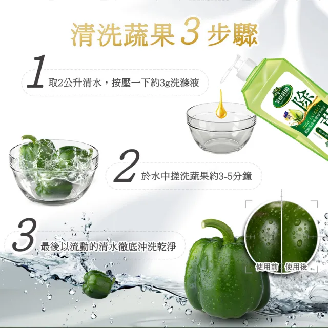 【茶樹莊園】雙效蔬果食器洗滌液洗碗精(草本萃淨/酵素油切)1正1000g+1補700g