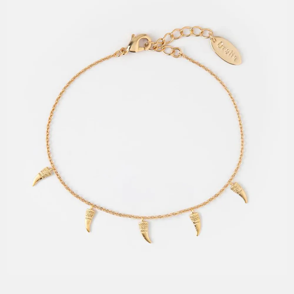 【Orelia】英國雅致品牌 Mini Tusk 迷你號角魅力鍍金手/腳鍊