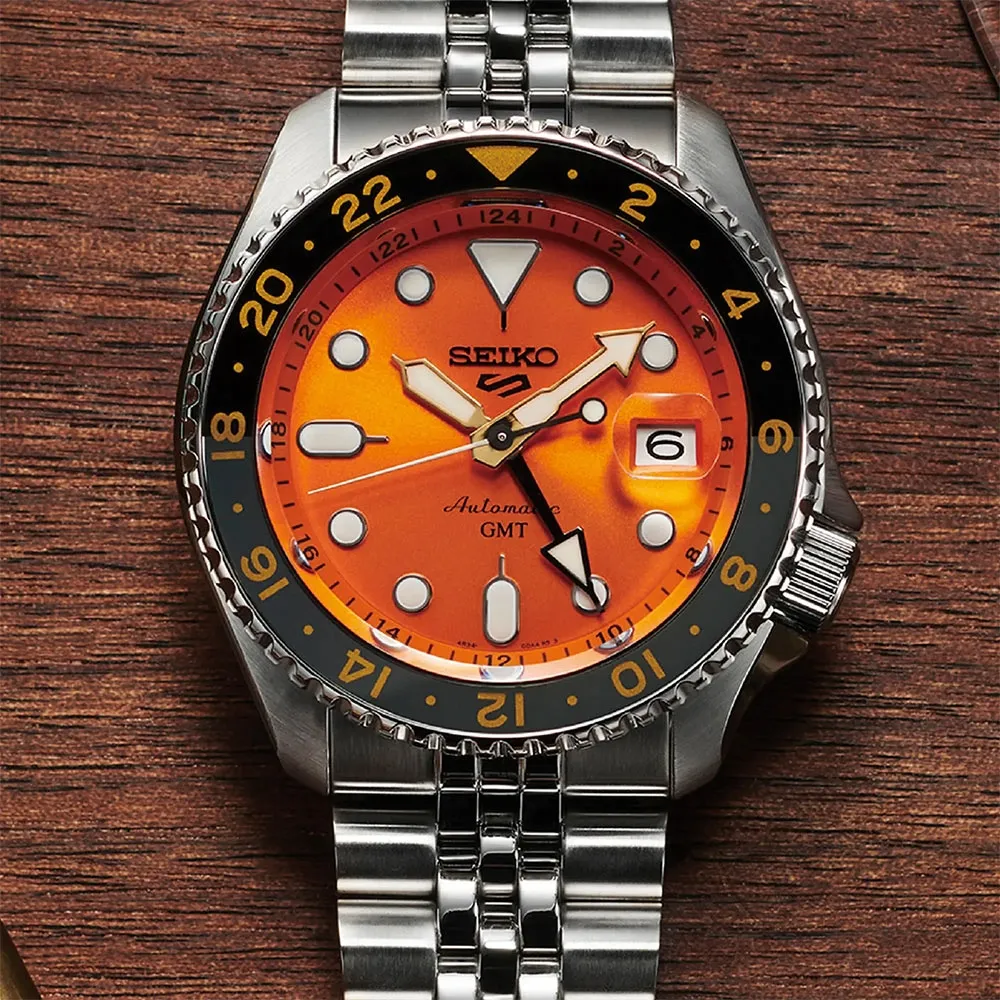 【SEIKO 精工】5 Sports經典SKX GMT 不鏽鋼帶 黑水鬼款(三款可選 綜合賣場 均一價)618年中慶