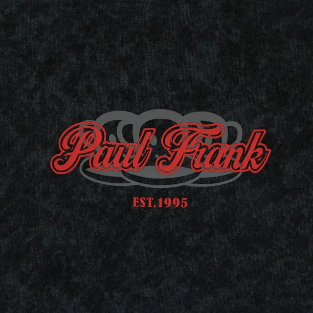 【Paul Frank 大嘴猴】男女 T恤 上衣 休閒短袖 寬鬆水洗繡花T 黑(P6251021-20)
