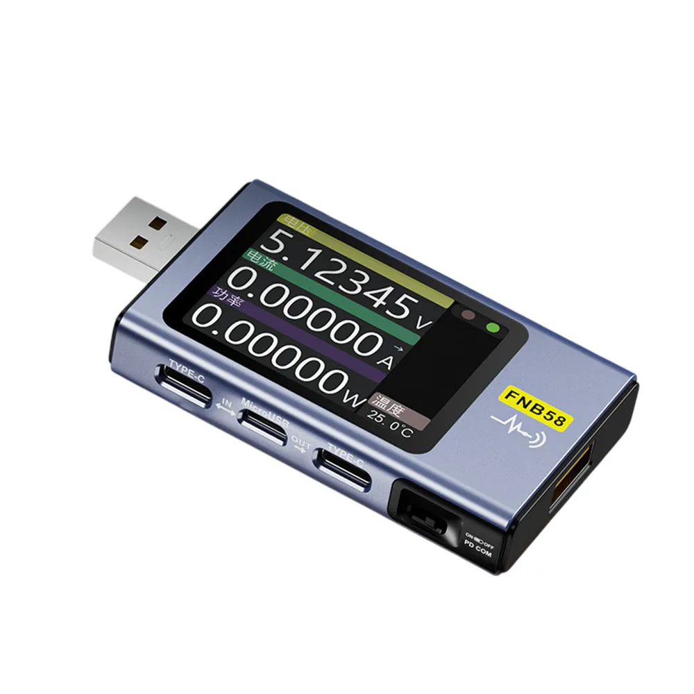 【FNIRSI】高階USB/PD電壓電流測試儀(FNB58 傳輸線 USB檢測 快充協議PD3.1 紋波測量 TC 140W 線材阻抗)