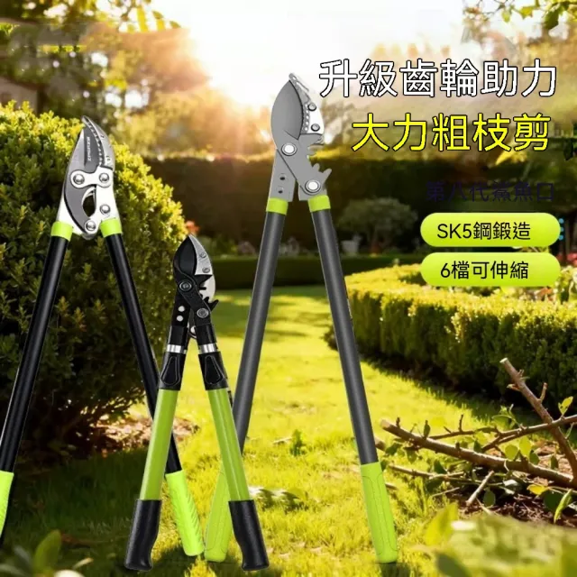 【佳美多】農用工具 伸縮加大號強力粗枝剪 72–103cm 伸縮長柄 可剪 60mm 粗枝 高強合金鋼附備用刀片