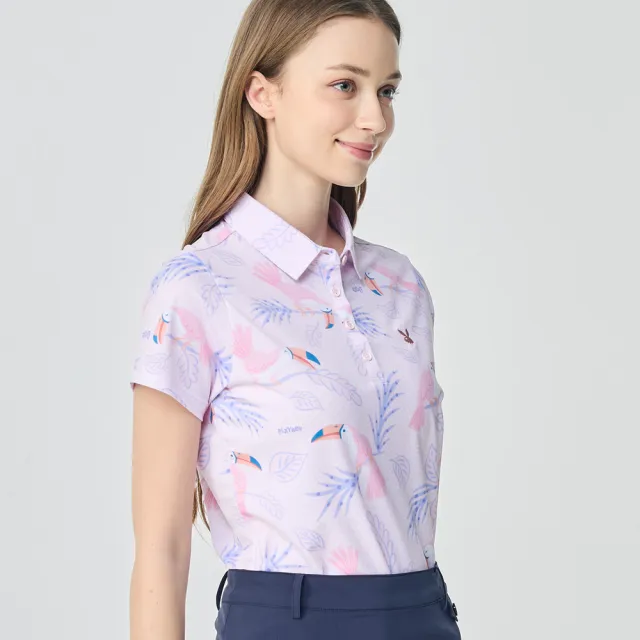 【PLAYBOY GOLF】女款大嘴鳥銀離子抗菌防臭短袖POLO衫-粉(吸濕排汗/高爾夫球衫/KA26109-15)