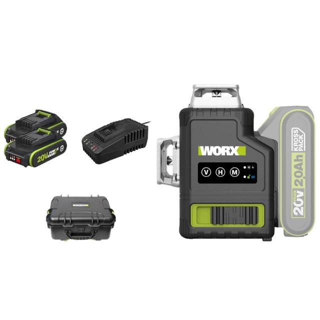 【WORX 威克士】20V 12線雷射水平儀 水平儀 木工 鋰電水平儀 雷射水平儀 激光水平儀 鐳射水平儀 WU005.11