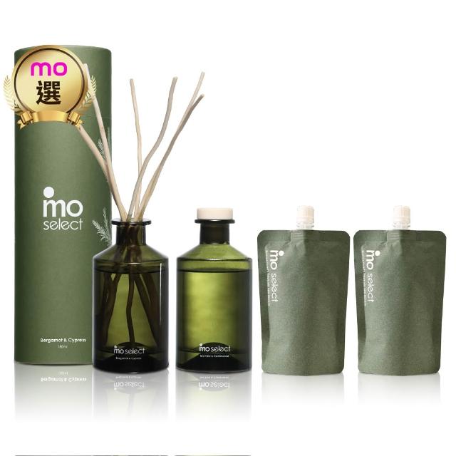 【mo select】植萃精油天然柳枝擴香禮盒買2送2(mo選/擴香禮盒180ml*2+補充250ml*2/香氛/精油擴香/禮物)