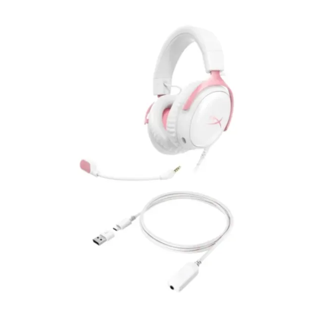 【HyperX】Cloud III — 電競耳機 粉白色(9W1Q4AA)