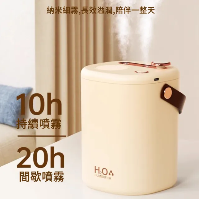 【MUAN】雙噴頭2000ML大容量空氣加濕器(靜音保濕桌面水氧機/冷氣房必備/智能定時/USB微霧)