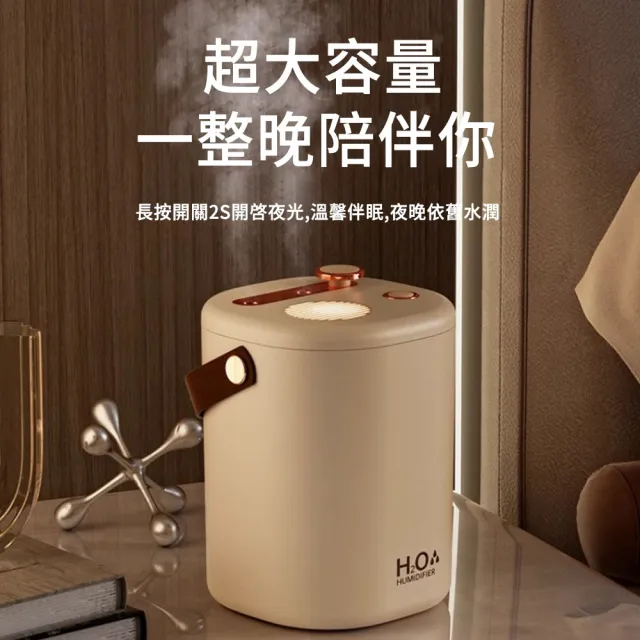 【MUAN】雙噴頭2000ML大容量空氣加濕器 靜音保濕桌面水氧機(冷氣房必備/智能定時/USB微霧/居家辦公/保濕機)