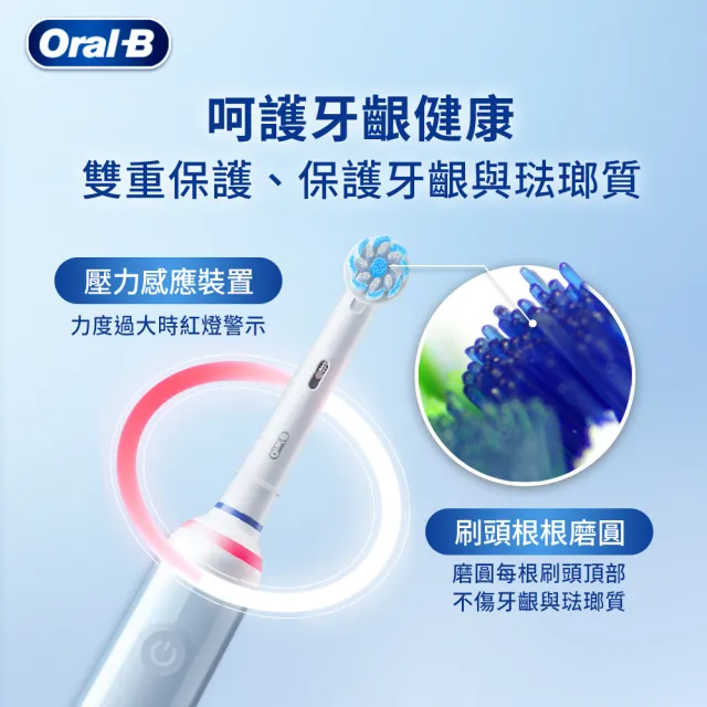 【Oral-B 歐樂B】PRO4 3D電動牙刷 曜石黑/貝加爾湖藍