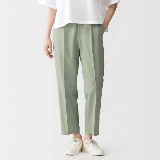 【MUJI 無印良品】女透氣彈性泡泡紗舒適錐形褲(深灰/黑色/淺綠/深藍)
