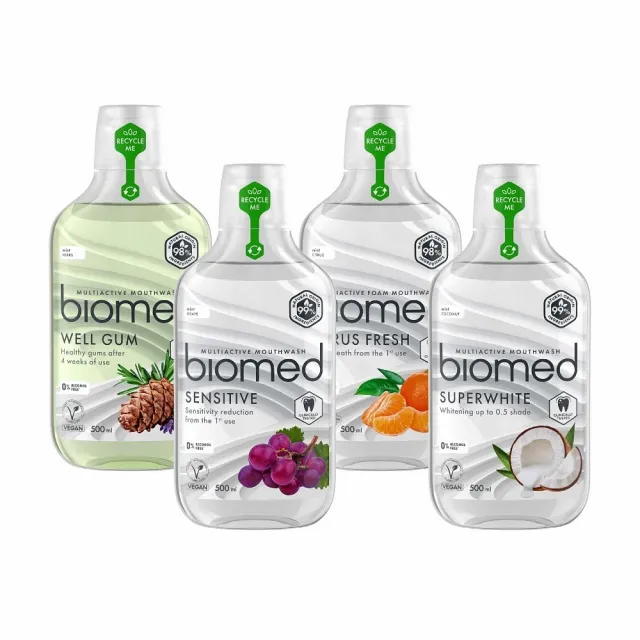 【蓓齒美BIOMED】牙膏+漱口水任選4件組_草本生醫健齒系列_100gx2+500mlx2(6款牙膏_4款漱口水-網)