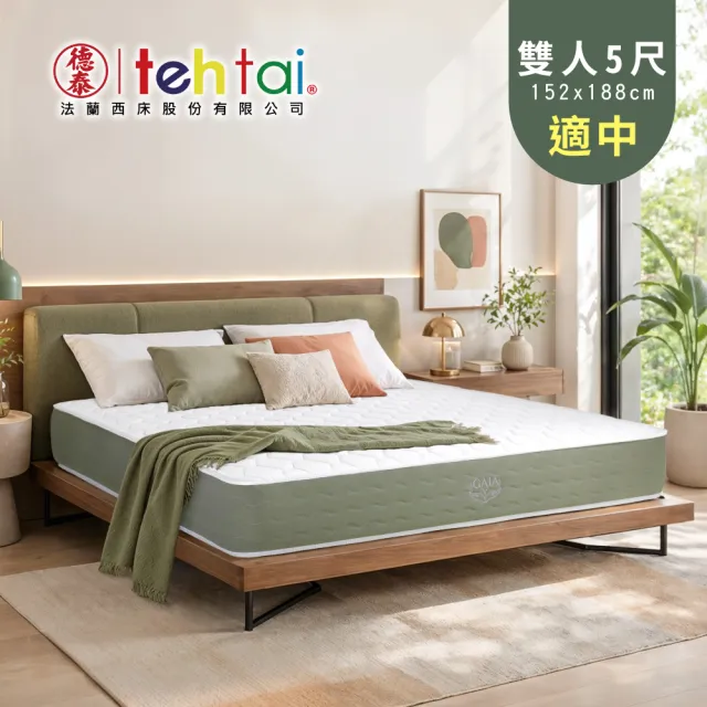 【德泰法蘭西床】Gaia綠境 飯店款彈簧床墊-雙人5尺(贈抗菌枕)