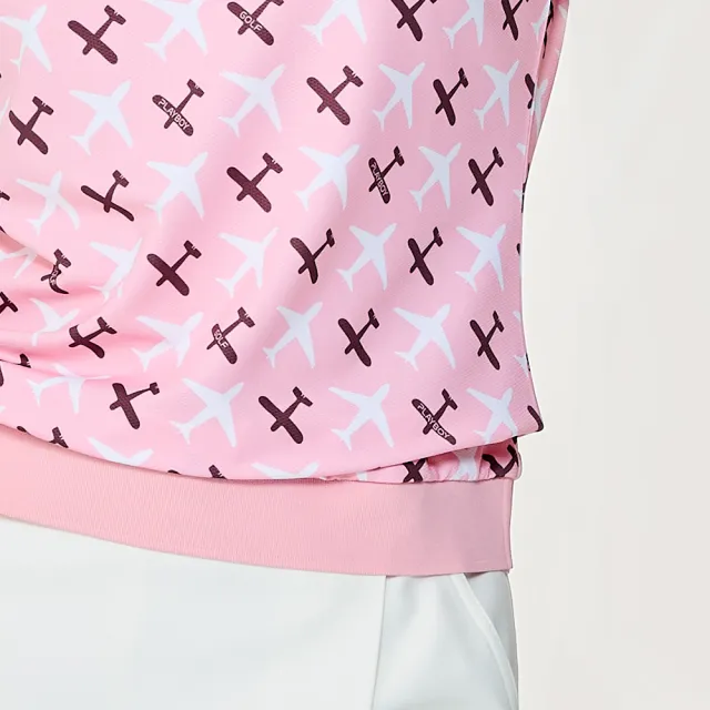 【PLAYBOY GOLF】女款飛機吸濕排汗抗UV短袖POLO衫-粉(高爾夫球衫/KA26113-15)
