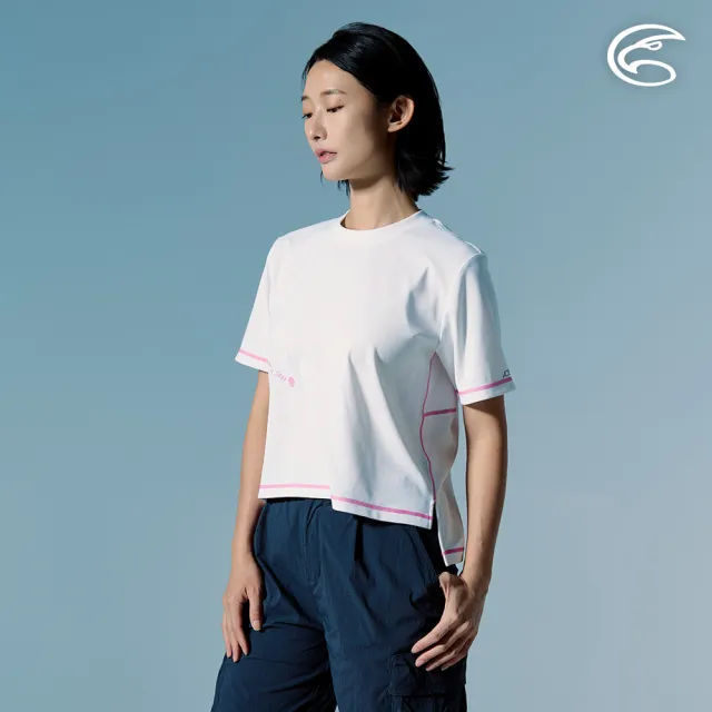 【ADISI】女高效降溫速乾寬版短袖T AL2611103 晨白 M-2XL｜涼感 UPF50+ 抗UV 吸濕排汗 快乾 彈性 排汗衣