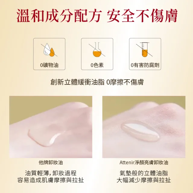 【Attenir】淨顏亮膚卸妝油175ml 二入組(3款可選-柑橘精油香/無香/玫瑰香)