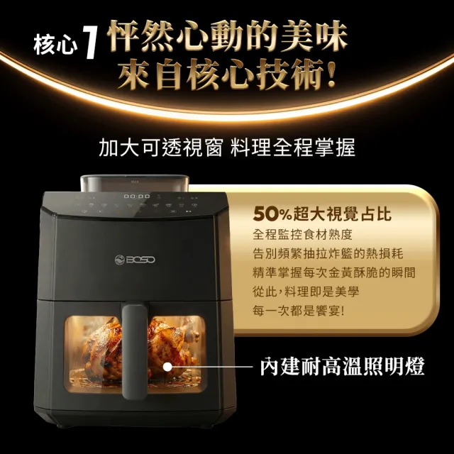【BOSO】舒肥透視蒸氣氣炸鍋 7L 舒肥料理/蒸氣鍋/蒸烤鍋/氣炸烤箱/蒸氣烤箱/氣炸鍋