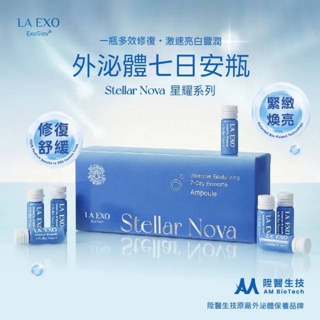 【LA EXO 萊泌兒】星耀 999 外泌體7日安瓶 (1.5ml/入x7入/盒) 陞醫科研專利 密集修復 亮白救急