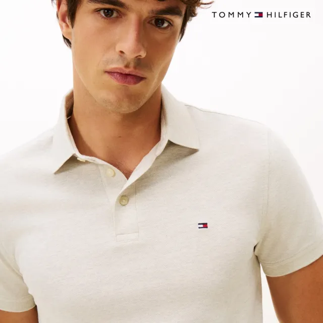 【TOMMY HILFIGER】官方旗艦館彈性修身 Polo 衫_灰色