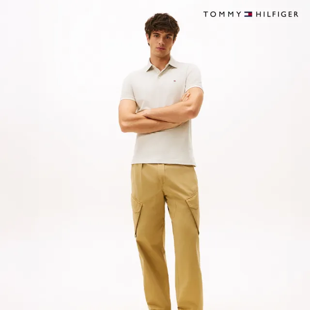 【TOMMY HILFIGER】官方旗艦館彈性修身 Polo 衫_灰色