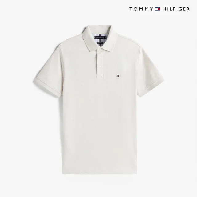 【TOMMY HILFIGER】官方旗艦館彈性修身 Polo 衫_灰色