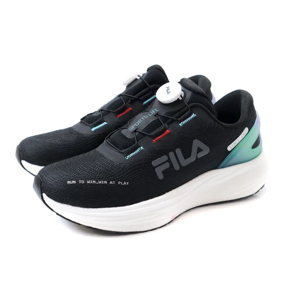 【FILA】FILA 慢跑鞋 運動鞋 旋轉鞋帶扣 男鞋 黑/綠 1-J907Z-034 no501 - momo購物網 - 好評推薦 -2026年6月