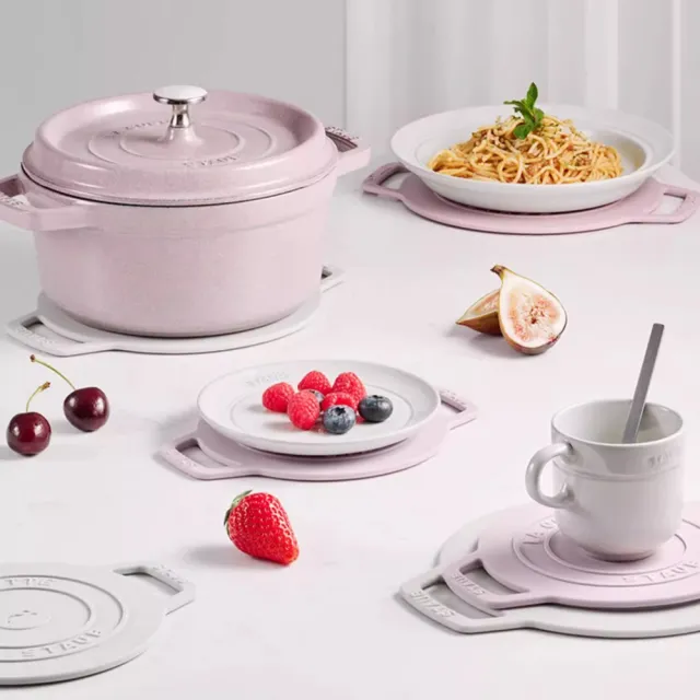 【STAUB】矽膠防滑隔熱墊鍋墊4件組-松露白/日暮粉(德國雙人牌集團官方直營)