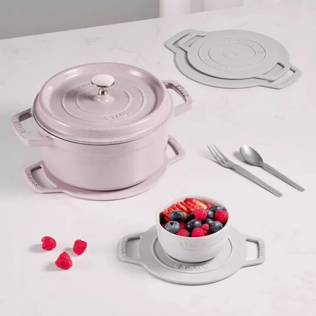 【STAUB】矽膠防滑隔熱墊鍋墊4件組-松露白/日暮粉(德國雙人牌集團官方直營)
