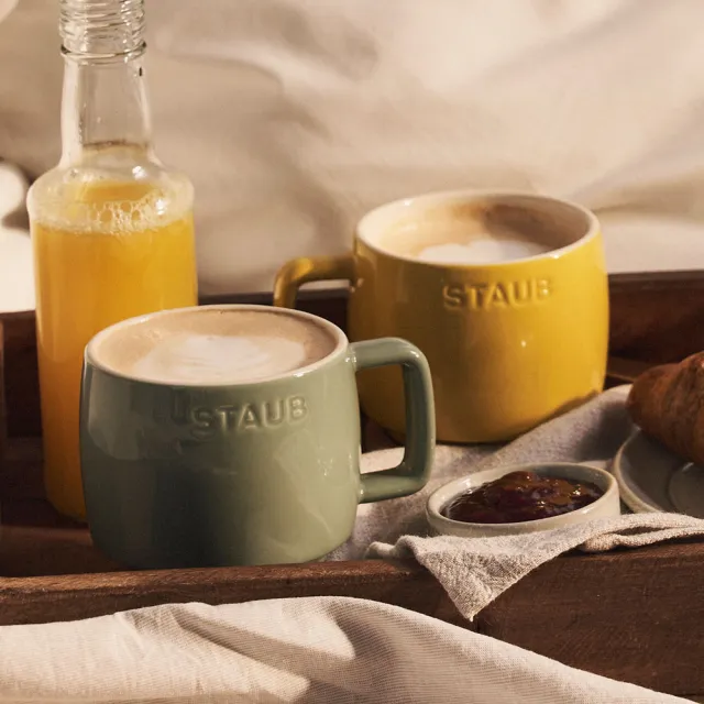 【STAUB】陶瓷卡布奇諾杯250ml-檸檬黃/莫蘭迪綠2色任選(德國雙人牌集團官方直營)