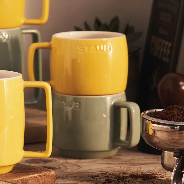 【STAUB】陶瓷卡布奇諾杯250ml-檸檬黃/莫蘭迪綠2色任選(德國雙人牌集團官方直營)