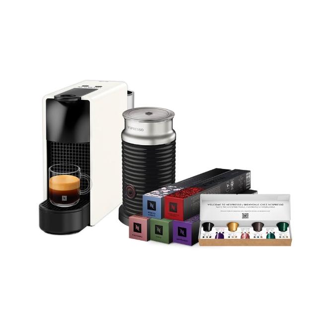 【Nespresso】膠囊咖啡機 Essenza Mini 奶泡機組合_多色任選 送禮 入厝 全自動咖啡機(訂製咖啡時光50顆組)