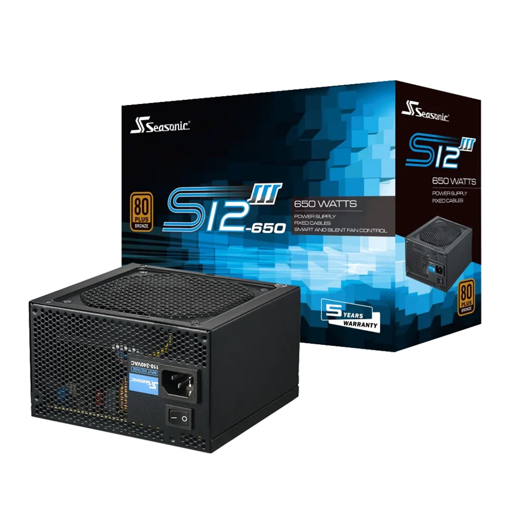【Seasonic 海韻】S12III-650 銅牌/直出 電源供應器(S123 650 銅牌 直出 電源供應器)