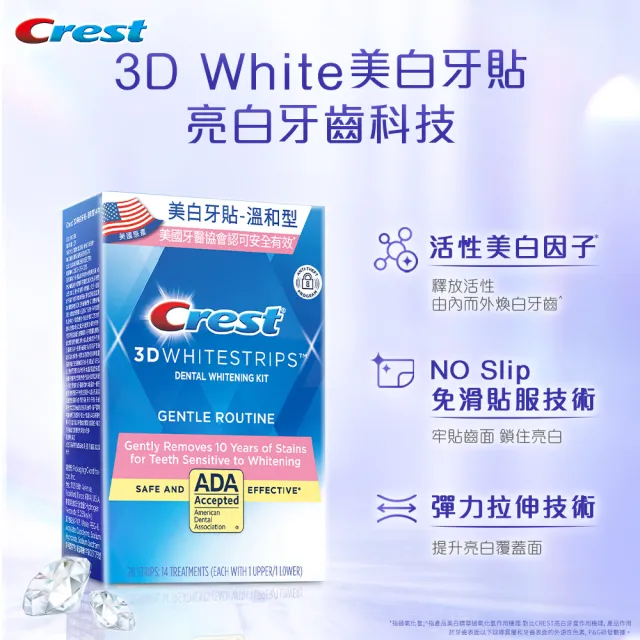 【Crest】溫和美白牙貼明星組2入．溫和有效．美國FDA認證(14天份/盒 2入組)
