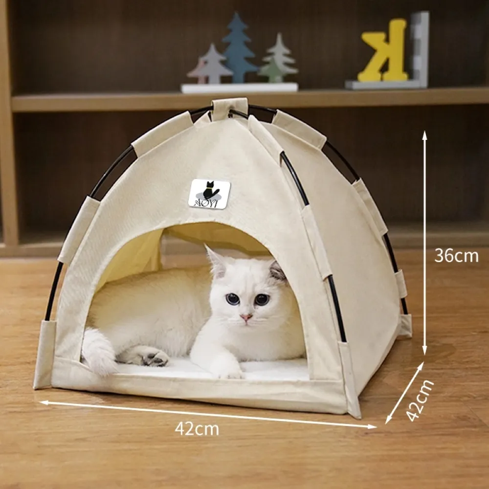 【AOYI奧藝】四季通用寵物帳篷(寵物窩 貓窩 狗窩涼席&絨布軟墊 7KG☆寵物適用)