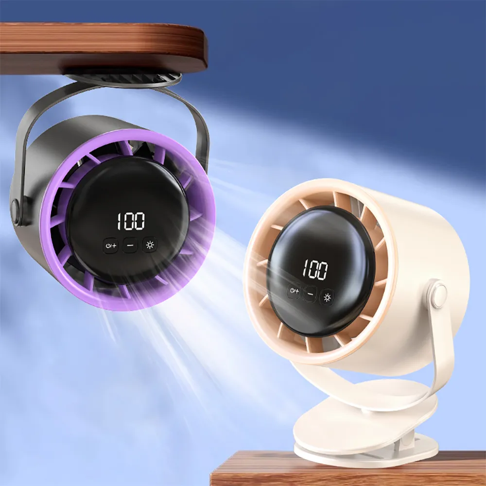 【Dycoo】618限定 100檔大風量桌面循環風扇 數顯夾式電風扇 6寸充電渦輪風扇 嬰兒推車風扇 壁掛靜音立扇