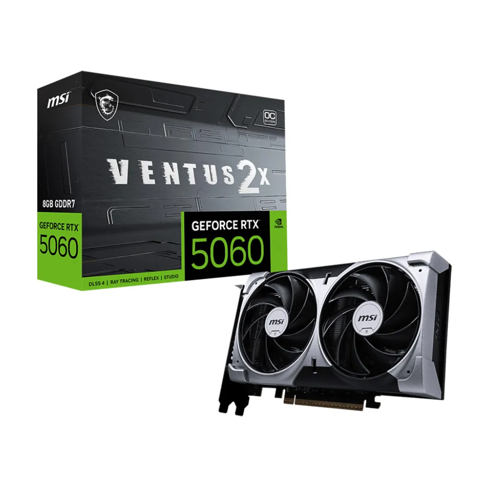 【MSI 微星】RTX 5060 8G VENTUS 2X OC 顯示卡+微星 MAX F12A-3 ARGB 12CM 三入組風扇