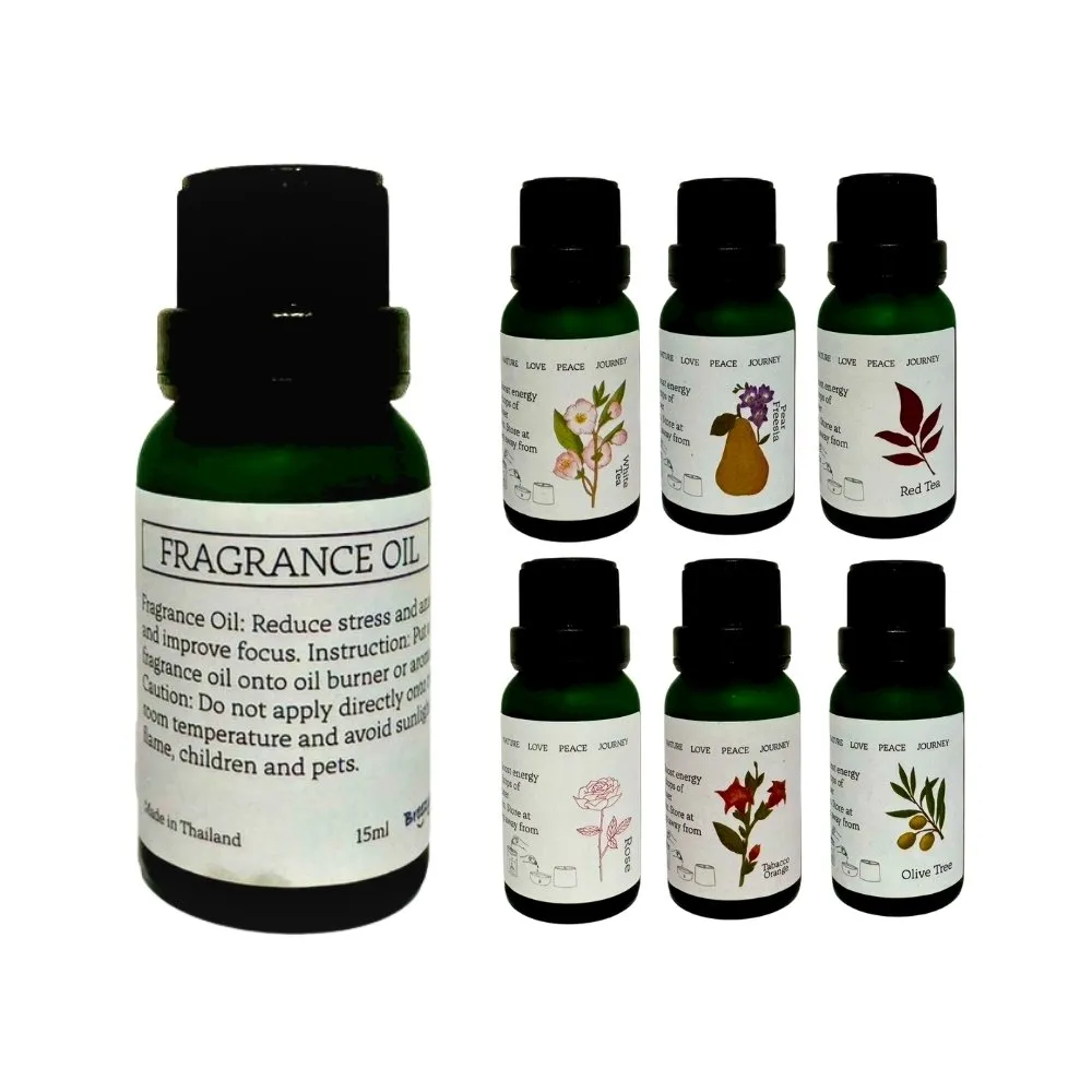 【YMY VOGUE】泰國 Breezy 香氛精油 15ml(6款香味任選/白茶/紅茶/橄欖樹/菸草橘子/梨與小蒼蘭/玫瑰)