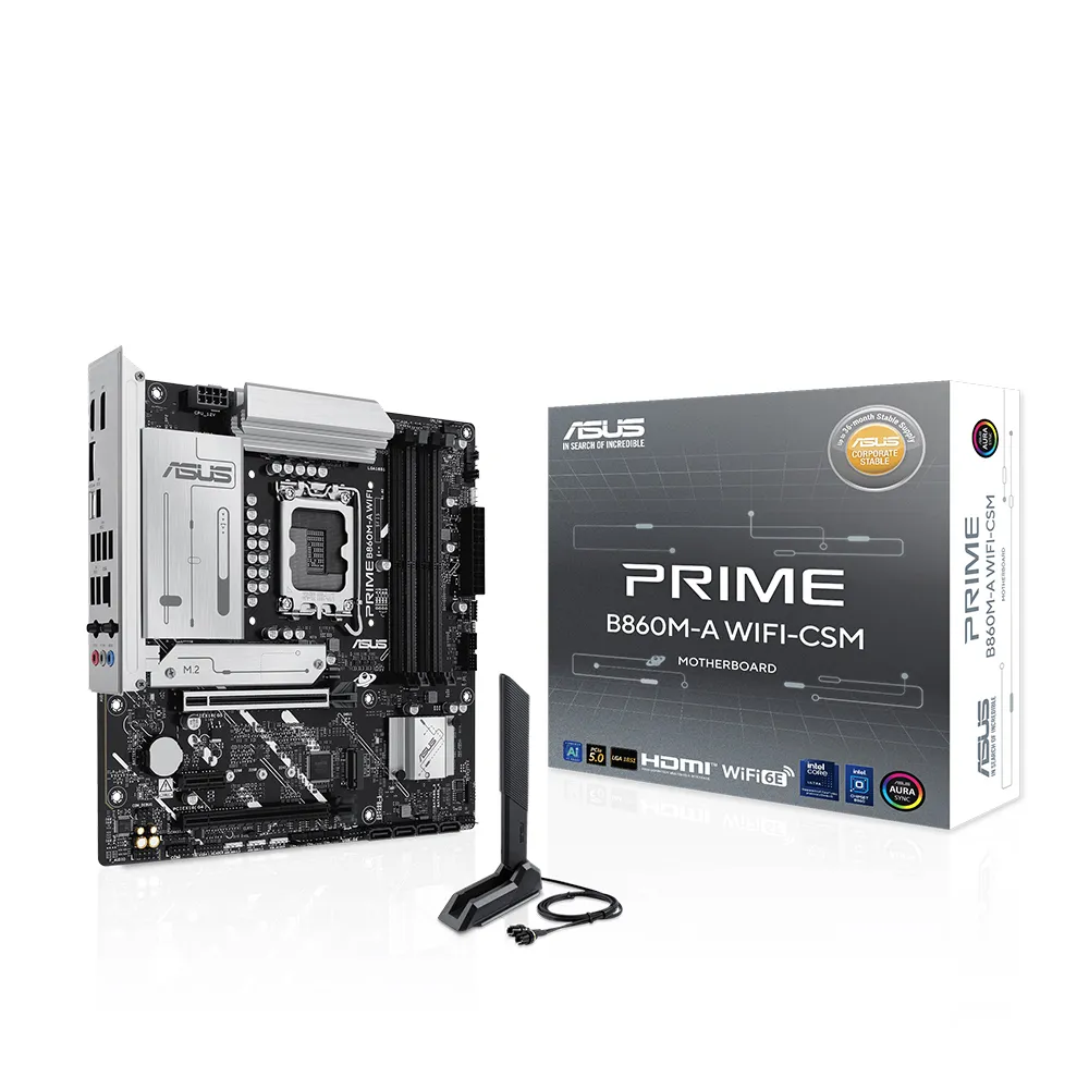 【ASUS 華碩】PRIME B860M-A WIFI-CSM DDR5 主機板+Intel Core Ultra 7 265K 20核