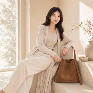 【EMMA SUE】雙11 肩背包 女包 女生包包 大容量包包 大包 美拉德 磨砂 托特包 單肩包 腋下包 牛 