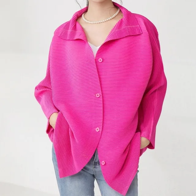 【巴黎精品】三宅風皺褶衣服上衣外套(摺衣壓褶三宅高級感開衫大衣折衣女外套5色n1jq7)