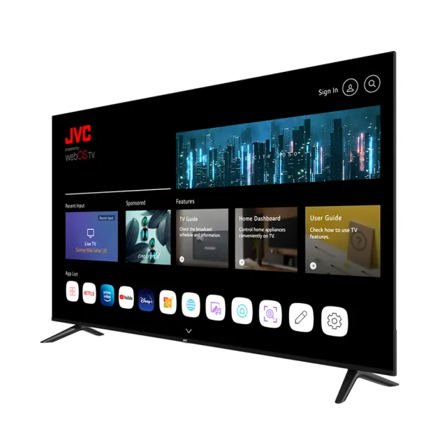 【JVC】家電快配★65型 Apple認證AirPlay2 4K HDR 飛輪體感連網液晶電視(65G2)