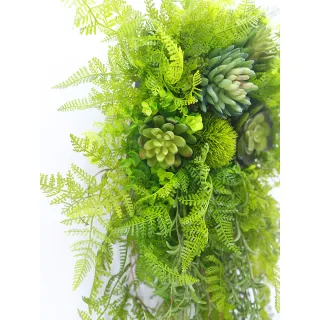 【HUGO DECO 榆果傢飾】蕨類多肉石蓮植物壁飾 免運專人配送限雙北市(擬真植物/電箱佈置/居家佈置/壁面裝飾)
