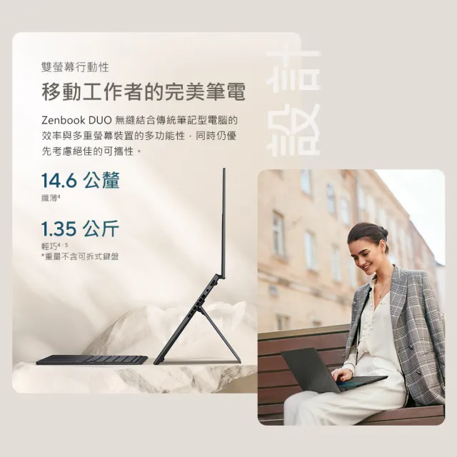 【ASUS 華碩】14吋Ultra 9輕薄AI筆電(ZenBook Duo UX8406CA/Ultra 9-285H/16G/512G SSD/W11/OLED)