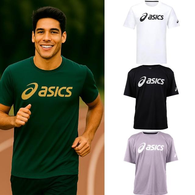 【asics 亞瑟士】男女款短袖T恤-台灣製 LOGO T 吸濕排汗 慢跑 運動 亞瑟士(2033C183-300 2033C183-100)