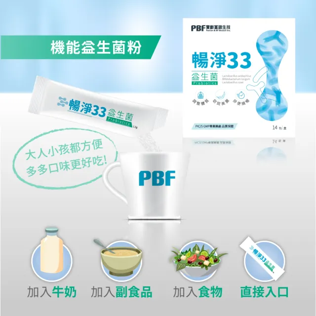【寶齡富錦】暢淨33益生菌 6入組(共84包)
