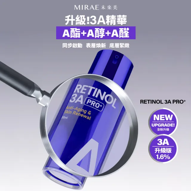 【MIRAE 未來美】買1送1★PRO+超級3A A醇煥膚緊緻精華30ml(共2入)