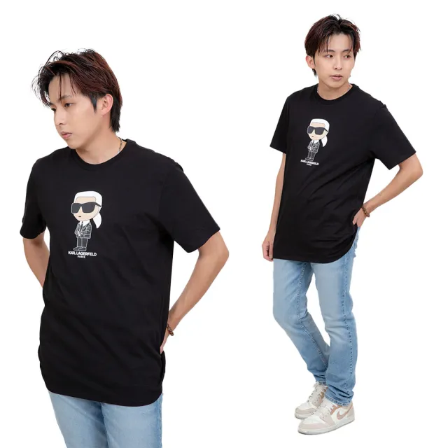 【KARL LAGERFELD 卡爾】搖滾卡爾 KARL 現貨 拉格斐 老派ootd 男生老佛爺 純棉 圓領短T  T恤(1351BV3)