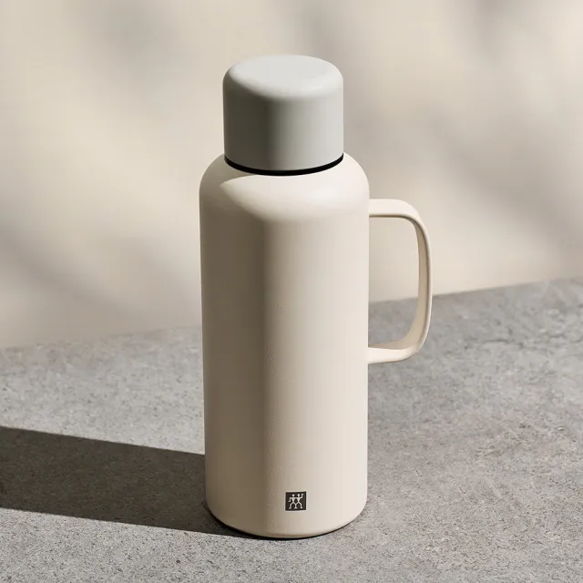 【ZWILLING 德國雙人】THERMO PLUS 316L不鏽鋼保溫保冰戶外運動水壺1200ml-奶油白(德國雙人牌集團官方直營)