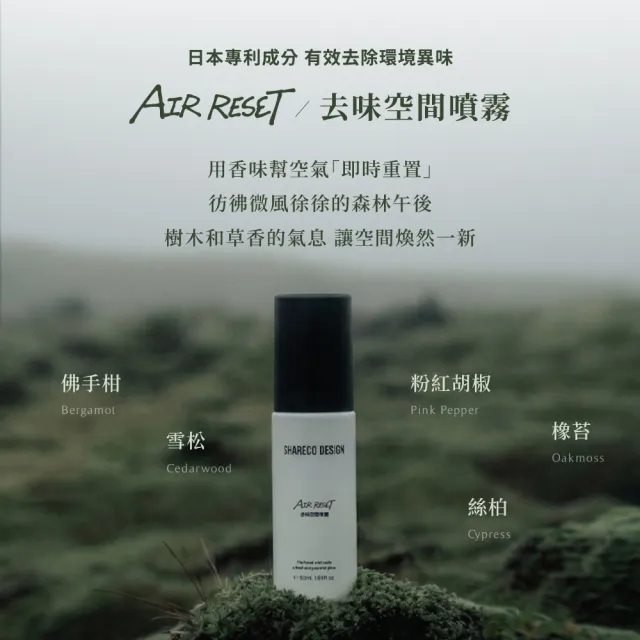 【SHARECO】去味空間噴霧+擴香圓瓶160ml/空瓶不含擴香棒&擴香液-2入+擴香補充瓶450ml(多款任選)