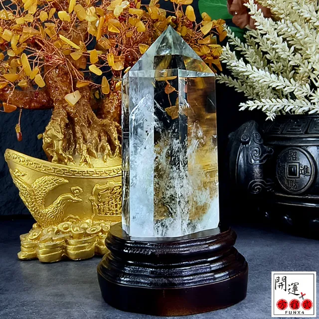 【開運方程式】天然巴西頂級白水晶柱W77一物一拍(白水晶柱的能量較尖銳集中快速)